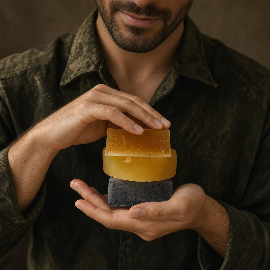 His Party Anthems 3-Bar Aloe Vera and Shaving Soap Bundle with Shaving Brush