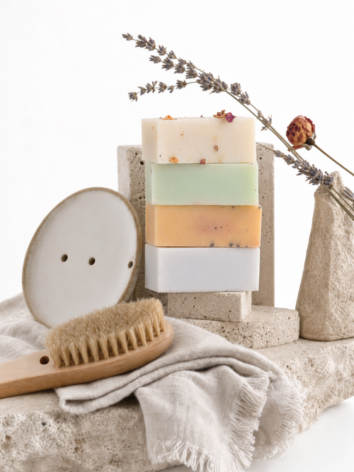 Her Ultimate Suds Playlist Goat Milk & Shea Butter 4-Bar Soap Bundle with Accessory