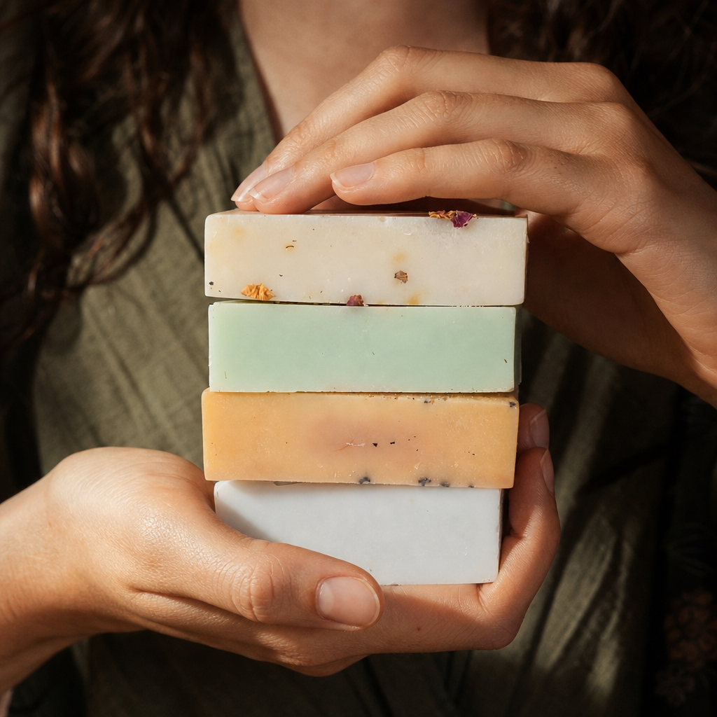 Her Ultimate Suds Playlist Goat Milk & Shea Butter 4-Bar Soap Bundle with Accessory